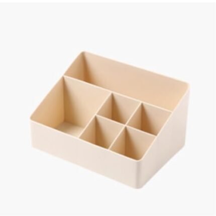 Makeup Organizer Household Cosmetics Storage Box Plastic Stationery And Skin Care Product Storage Rack Simple Multi-grid Living Room Remote Control Storage Box for Jewelry Hair Accessories Skincare Or