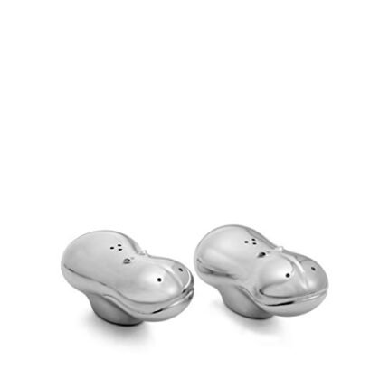 nambe Savanna Collection Hippo Salt & Pepper Shakers | Set of 2 for Home Décor | Measures at 3″ x 3″ x 1.5″ | Made with Nambe Alloy | Designed by Neil Cohen