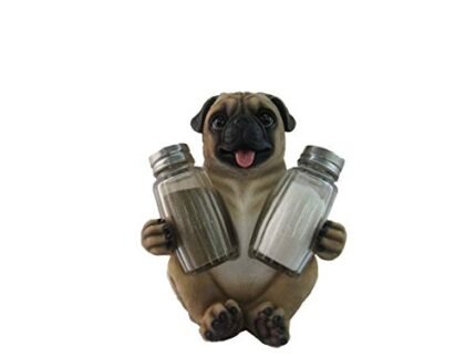 DWK Animal Holder with Salt And Pepper Shaker Set (3 Piece) | Kitchen Décor and Accessories | Salt and Pepper Shakers | Home Décor | Home Decorations… (Pug)