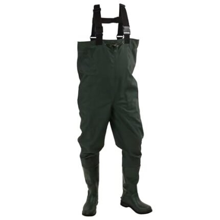 FROGG TOGGS mens Cascades 2-ply Poly/Rubber Bootfoot Chest Wader, Cleated or Felt Outsole Waders, Forest Green, Felt Size 11 US