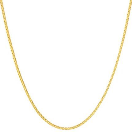 LIFETIME JEWELRY 1.4mm Box Chain Necklace for Women and Men 24k Real Gold Plated (26 inches, Gold)