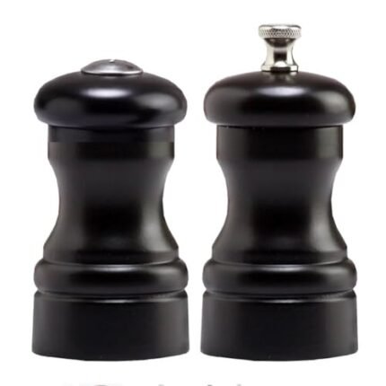 Chef Specialties 4 Inch Capstan Pepper Mill and Salt Shaker Set – Ebony – Made in USA