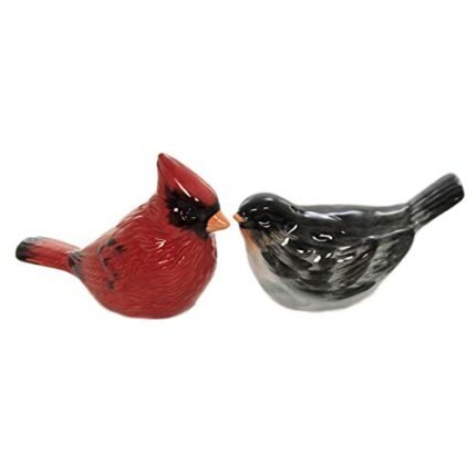 Salt and Pepper Shaker Set Holly & Ivy Cardinal Chickadee 4 Inches