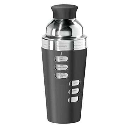 OGGI Dial A Drink Cocktail Shaker-23oz Stainless Steel Shaker, 8 Recipes, Stainless Steel Lid has Built In Strainer, Ideal Cocktail Mixer, Martini Shaker, Margarita Shaker & More, Stainless