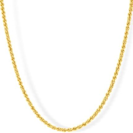 LIFETIME JEWELRY 1mm Gold Chain for Men & Women 24k Real Gold Plated Diamond Cut Rope Chain 14 to 30 Inch (30 inches, Gold)