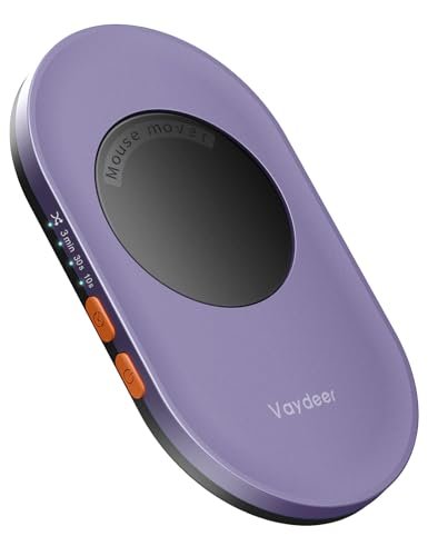 Vaydeer Ultra Slim Mouse Mover, Air 3 Mouse Jiggler with Adjustable Interval Timer, Undetectable & Noiseless, Simulates Realistic Movement, Driver-Free Shaker for Keeping The PC Active (Light Purple)