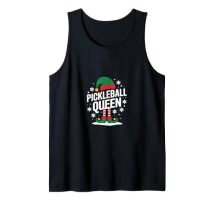 Pickleball Queen ELF Christmas Pickleball Gifts for Mom Tank Top