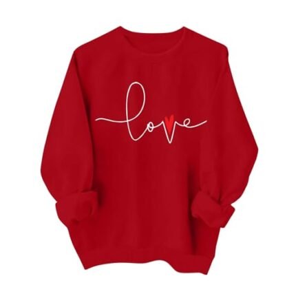 OIOLOYJM Teacher Valentine Gift Long Sleeve Spring Trending Sweatshirt for Women Plus Size Hiking Slack Crewneck Pullover Multi XXL