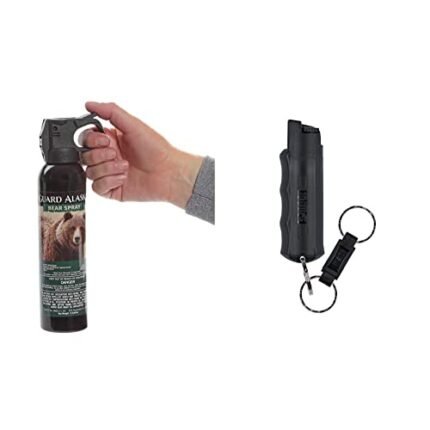 Personal Security Products Mace Brand Guard Alaska Maximum Strength Bear Spray – 20’ Powerful Pepper Spray & Sabre Pepper Spray, Quick Release Keychain for Easy Carry and Fast Access, Finger Grip