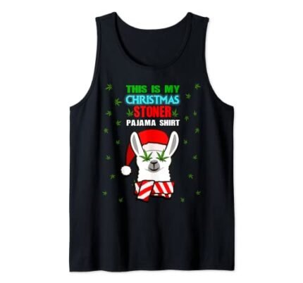 This is my Christmas Stoner Pajama Shirt, Funny Weed Gift Tank Top