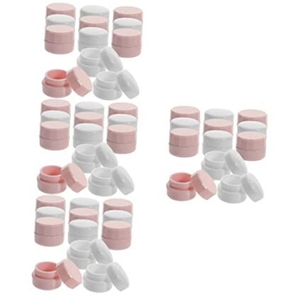 Baluue 4sets Cream Box Clear Makeup Case Cosmetic Refillable Mini Jars Clear Fingernail Polish Lip Refillable Makeup Empty Containers Mini Containers with Lids Product Toiletries 12pcs*4