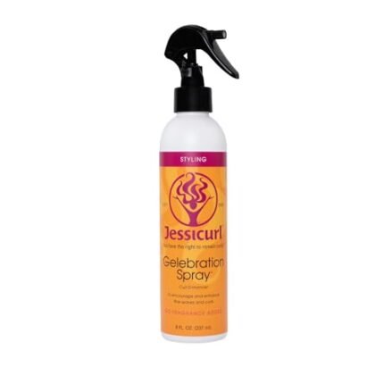 Jessicurl, Gelebration Spray, No Fragrance Added, 8 Fl oz. Curl Enhancer for Fine Hair with Flaxseed Extract, Curl Styler for Wavy Hair, Curly Hair Products