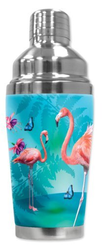 Mugzie brand 20 Ounce Cocktail Shaker with Insulated Wetsuit Cover – Flamingo’s & Butterflies