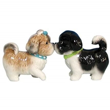 Westland Giftware Mwah Magnetic Shih Tzus Salt and Pepper Shaker Set, 3-Inch