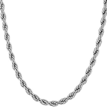 LIFETIME JEWELRY 5mm White Gold Chain for Men & Women 24k Real Gold Plated Diamond Cut Gold Rope Chain for Men & Gold Chain Necklace Women 16 to 36 Inch (16 inches, White Gold)