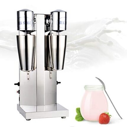 Milk Shaking Maker, 110V Commercial Stainless Steel Protein Shakes Smoothie Maker Double-head Drink Mixer for Home, Shop (180W)