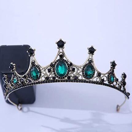 BIEMBI Hair Jewelry Crown Tiaras for Women Products Various Styles Crown and Tiara Wedding Dress Accessories Women’s Black Tiara Bride Rhinestone Wedding Dress Crown Color : Style7, Size : T