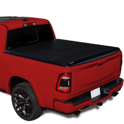 LEER ROLLITUP | Fits 2019-2023 Ram 1500 – New Body Style – with 5.7′ Bed | Soft Roll Up Truck Bed Tonneau Cover | 4R298 | Low-Profile, Sturdy, Easy 15-Minute Install (Black)