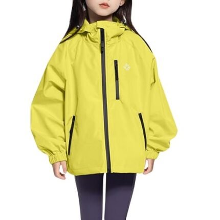 Lightling Deals Of Today Sports Hoodies For Girls Windproof Outdoor Rain Coats Trending Full Zipper Solid Multi-Pockets Sweatshirts For Kids Gifts For Women Outlets Deals