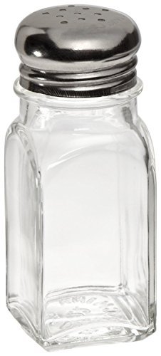 Adcraft MSQ-2 Square Mushroom Glass Salt and Pepper Shaker, 2 oz. Capacity, 4-Inch Height (Case of 12)