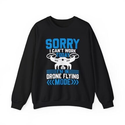 Drone Flying Mode Sweatshirt, Funny Trending Graphic Pullover, Hobbyist Gift, Unisex Jumper, Graphic Top Black