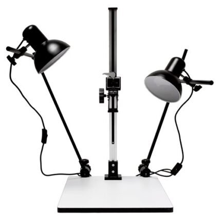 Albinar High Load 28 inch Copy Macro Stand with 15.75 inch x 19 inch Base, Quick Release Mount and Lights