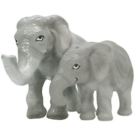 Westland Giftware Mwah Magnetic Mother and Baby Elephants Salt and Pepper Shaker Set, 3-Inch