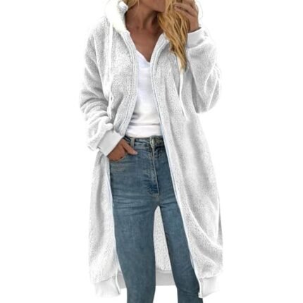 GOKKILRW valentines day gifts,Womens Hoodie Cardigans Zip Up Warm Winter Fleece Fuzzy Jackets Plus Size Loose Comfy Thin Flannel Sherpa Outerwear Holiday Loungewear House Coats