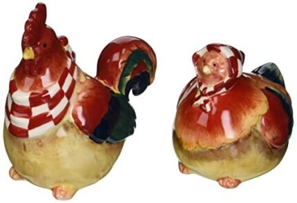 Appletree Design Barn Yard Chicken Salt and Pepper Set, 2-3/4-Inch, 3-5/8-Inch