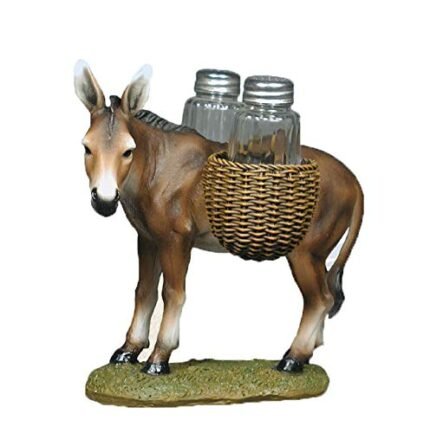 DWK Donkey Mule Animal Saddlebags Of Spice Figurine Salt Pepper Shakers Holder Kitchen Decor Centerpiece Farmers