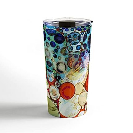 Society6 Sheila Wenzel-Ganny Contemporary Blue Bubble Travel Mug, 20oz, Multi