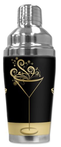 Mugzie brand 20 Ounce Cocktail Shaker with Insulated Wetsuit Cover – Martini Gold