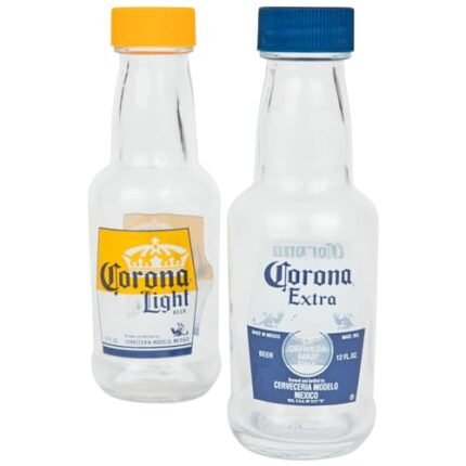 Corona Mini 2 oz Glass Replica Bottle Salt and Pepper Shakers