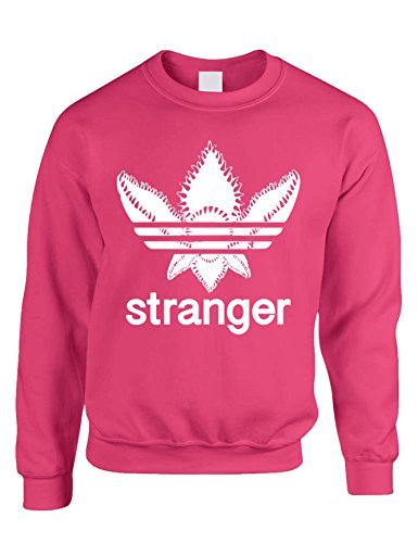 ALLNTRENDS Adult Sweatshirt Stanger Monster Trending Tops Cool Fans Gift (L, Heliconia Pink)