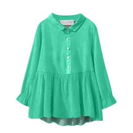 Linen Shirts for Women Long Sleeve Oversized Button up Collared Tops Casual Plus Size Pullover Clothes 0108qiaC1 limitedtimedealsoftheday Mint Green