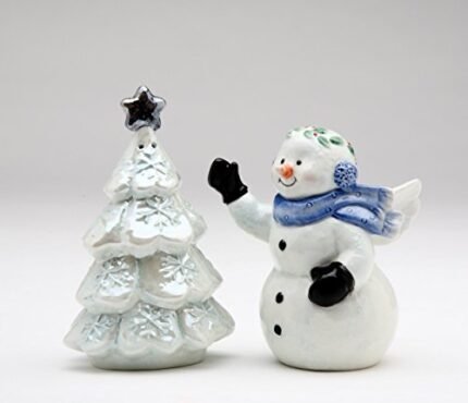 Cosmos Gifts 10576 Christmas Tree and Angel Snowman Salt and Pepper Set, 3-1/2-Inch