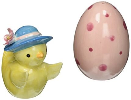 Cosmos Gifts Ceramic Chick and Egg Salt and Pepper Set, 2-1/2-Inch