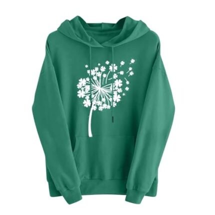 St Patrick’s Day Hoodie Sweatshirts for Women Irish Shamrock Print Graphic Pullover Hoodie Crewneck Long Sleeve Shirts St Patrick Day Sweatshirts for Woman Top Womens Gifts 2025