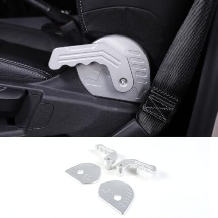 Car Passenger Seat Adjustment Back Release Handle Compatible with Ineos Grenadier 2020 -2024 Seat Recliner Handle Lever Seat Back Adjustment Front Left Right Side Replacement Accessories (Silver)