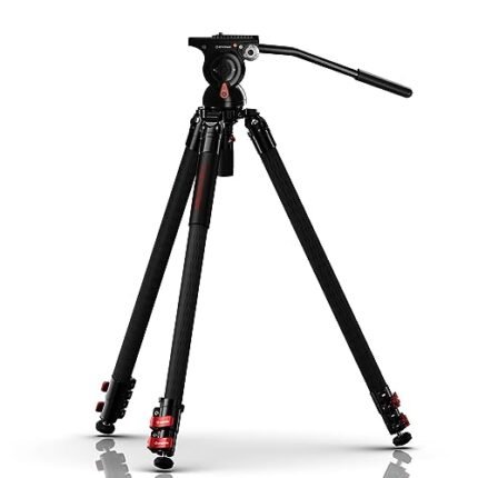 IFOOTAGE Gazelle TC7 Carbon Camera Tripod, Professional Video Tripod 3 Sections with Quick Release Handle,Komodo K5S Video Fluid Head for Professional Photographyand Video Production(Suit