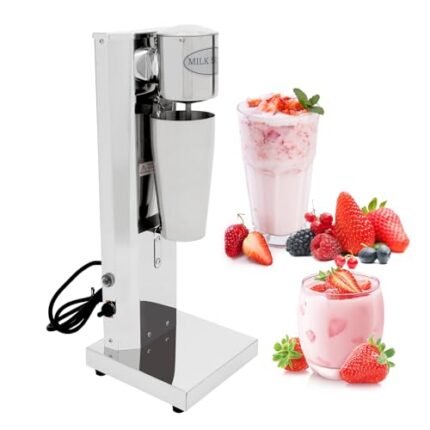 Fluoxtine Electric Drink Mixer, Milkshake Maker Machine 2 Speeds Adjustable, Double Disc Mixing Shaft, Large 22 OZ Stainless Steel Cup for Milkshake,Soda Drinks,Cocktails and Batter, Silver