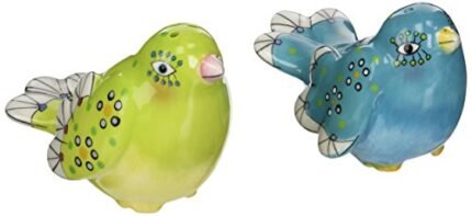 Appletree Design Birds of Fancy Salt and Pepper Set, 2-1/8-Inch, 2-3/8-Inch