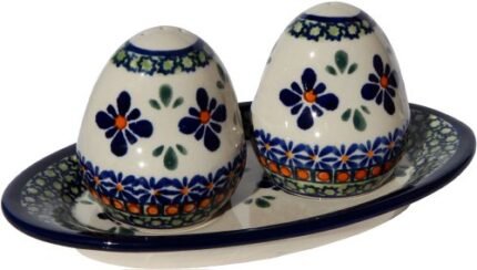 Polish Pottery Salt and Pepper Shakers From Zaklady Ceramiczne Boleslawiec #961-du60 Unikat Pattern