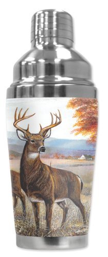 Mugzie brand 20 Ounce Cocktail Shaker with Insulated Wetsuit Cover – White Tail Deer