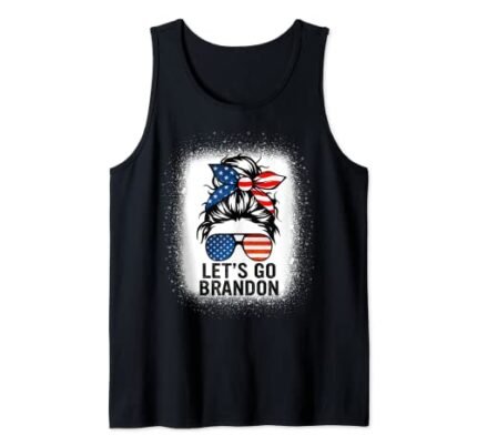 Let’s Go Brandon Conservative Messy Bun Bleached Style Women Tank Top