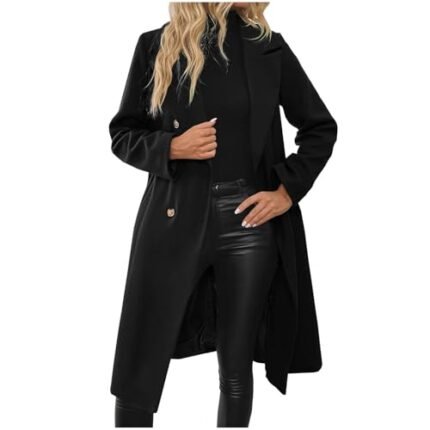 Top Trending Gifts Jackets for Women Fall Winter 2024 Trendy Button Long Coats Ladies Casual Sherpa Coats Long Sleeve Lapel Collar Coats