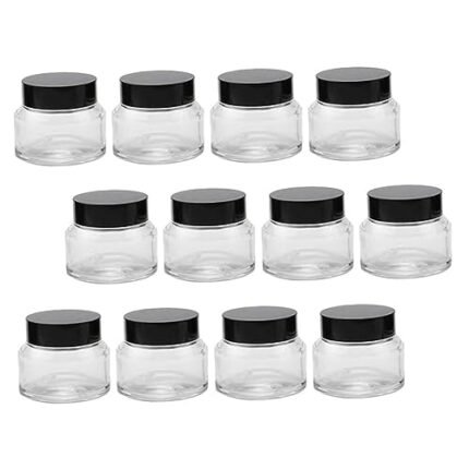 SKISUNO 12pcs Cream Jar Cream Jar Humifier Moisturizers Eye Shadow Containers Body Product Containers Lip Gloss Makeup Jar Refillable Cosmetics Storage Sub Bottles Sub Containers Glass