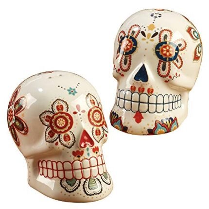 Salt and Pepper Shaker Set La Vida Skull Design