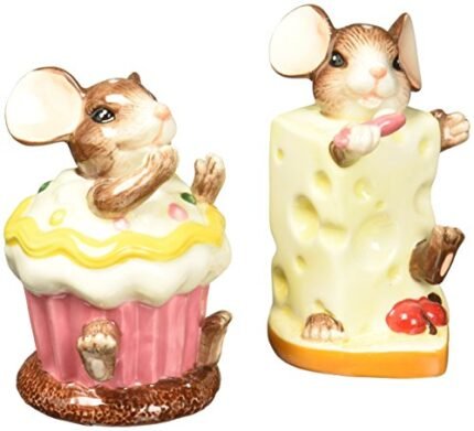 CG Mouse with Cheese and Cupcake Salt and Pepper Shakers, 3.5″