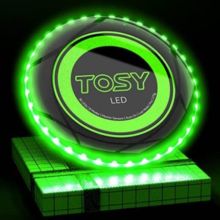 TOSY Flying Disc – 16 Million Color RGB or 36 or 360 LEDs, Extremely Bright, Smart Modes, Auto Light Up, Rechargeable, Perfect Birthday & Camping Gift for Men/Boys/Teens/Kids, 175g frisbees